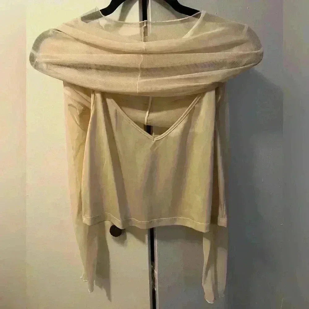 Sheer ivory top with built in tank top